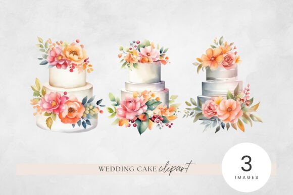 Download Summer Wedding Cake Watercolor Clipart P - Summer wedding Collection